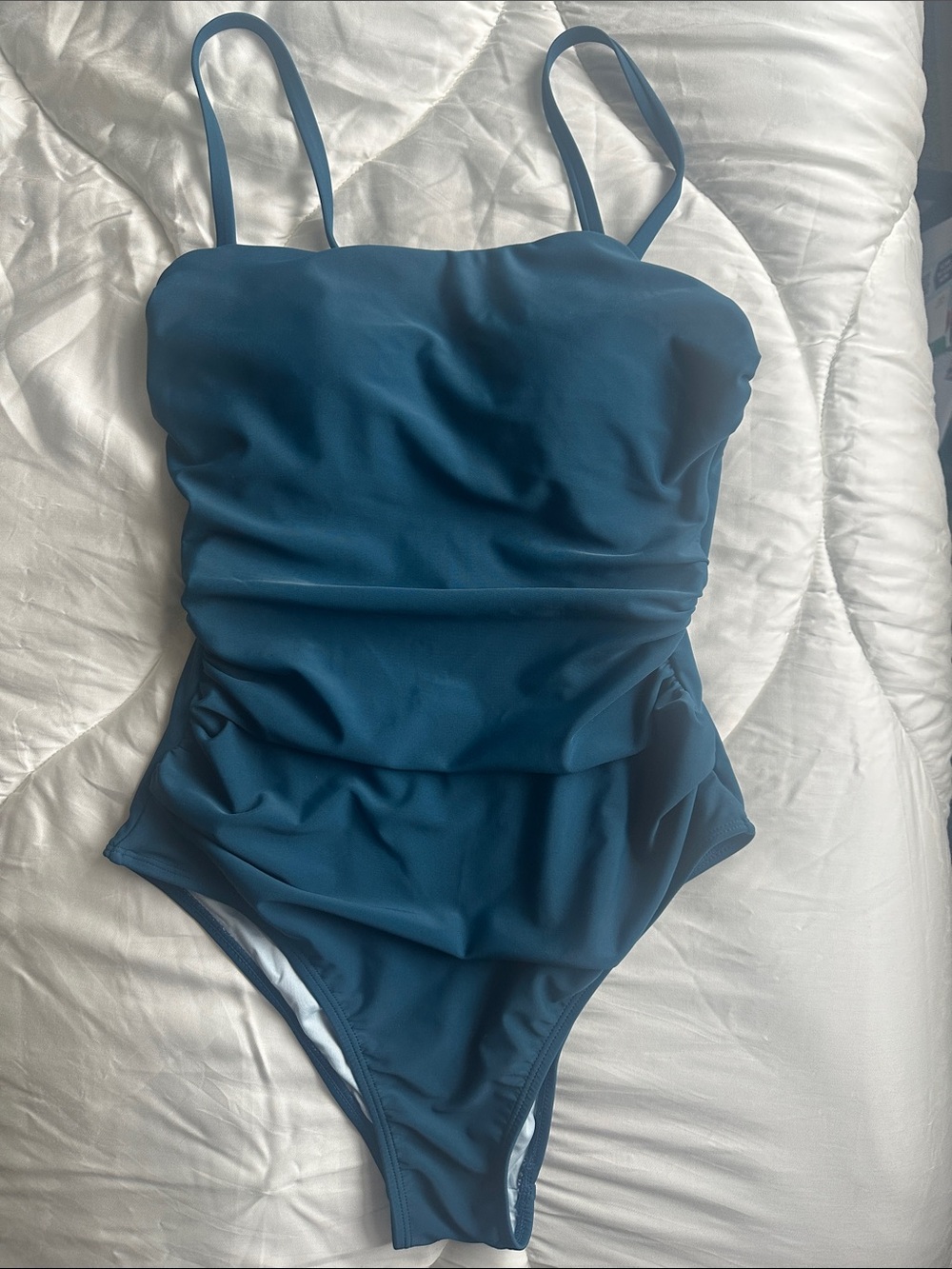 CUPSHE Woman’s Teal One-Piece Swimsuit with Adjustable Straps